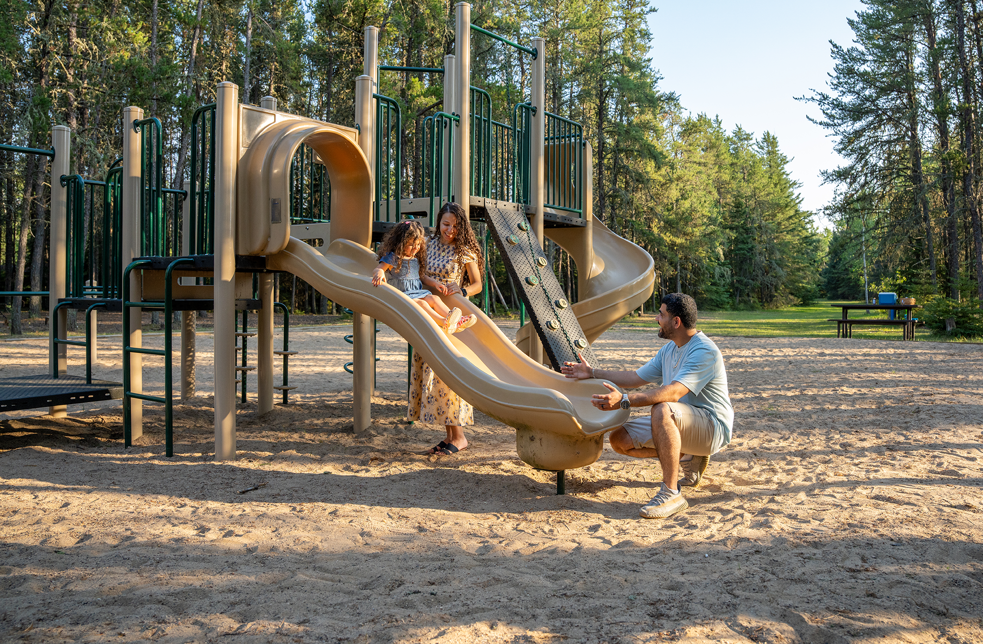 a family on a playground