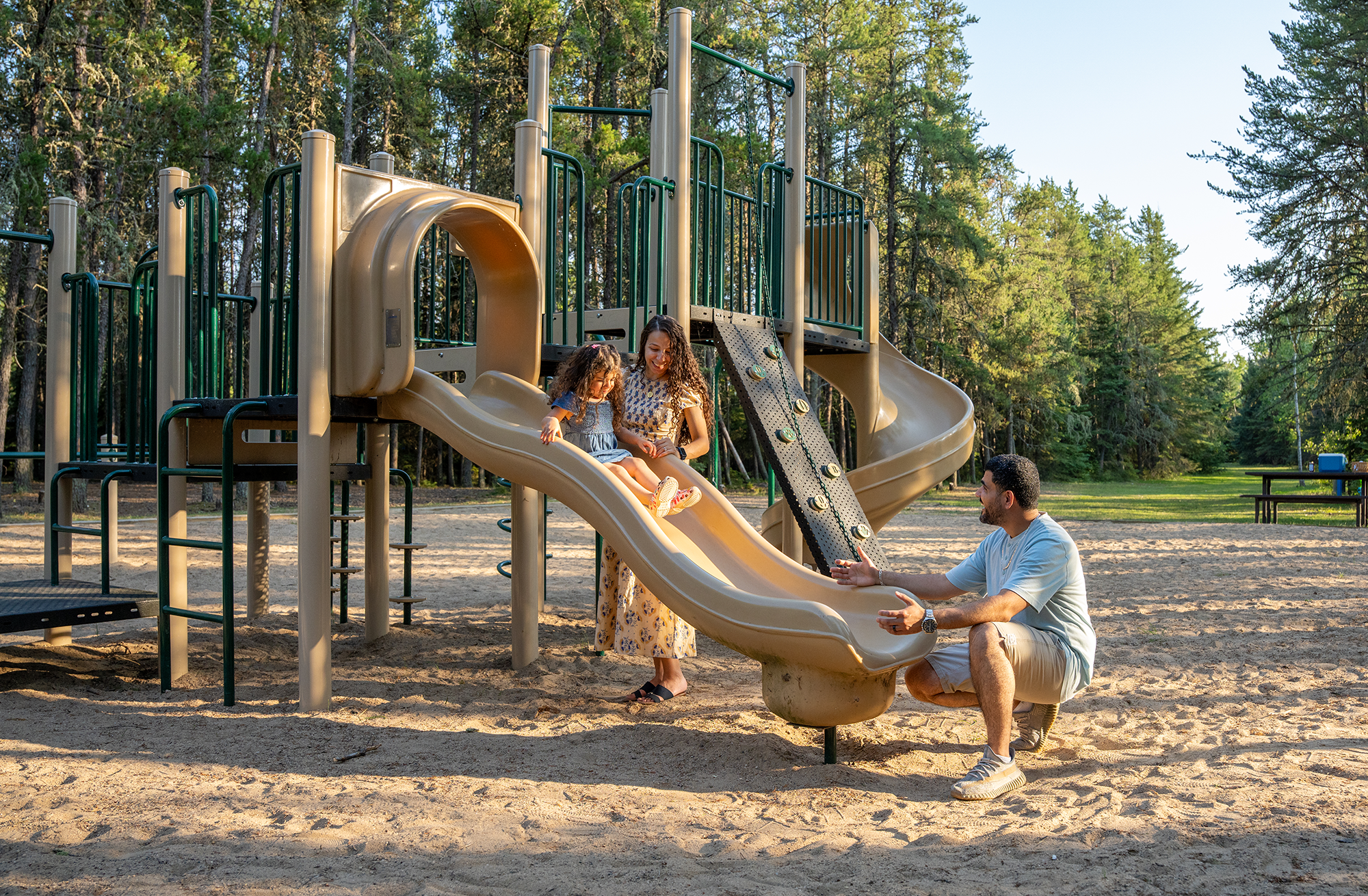 a family on the playground